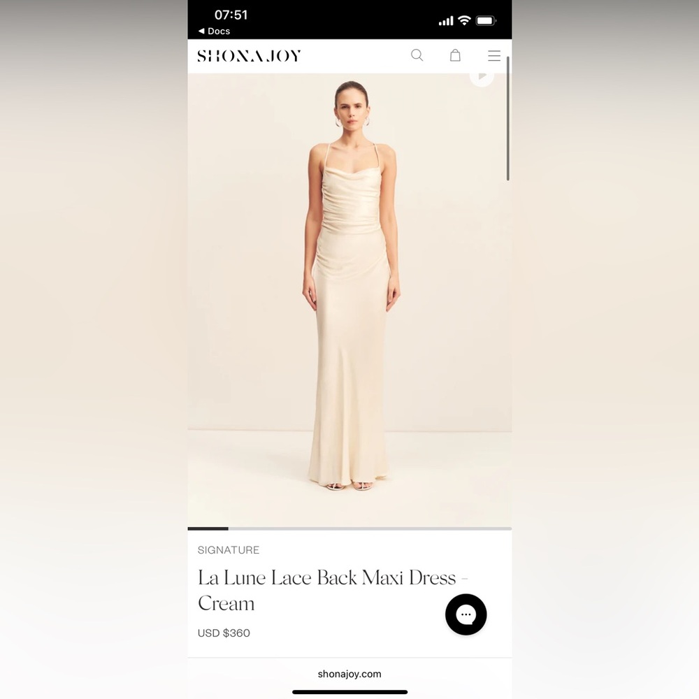 Shona Joy La Lune Lace Back Dress Cream